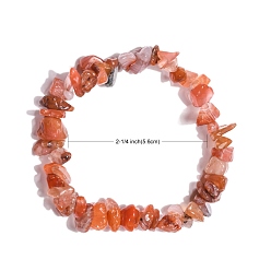 Mixed Stone Natural & Synthetic Mixed Stone Chips Stretch Bracelets, Inner Diameter: 2-1/8~2-1/4 inch(5.3~5.6cm)