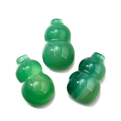 Зеленый агат Агатовые кабошоны из натурального зеленого оникса, покрасил и подогрел, тыква форма, 28x18x9 мм