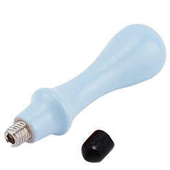 Светло-Голубой Деревянная ручка с ножнами из гипсового клея, для сургучной печати, изготовление свадебных приглашений, Небесно-голубой, 8.1x2.3 см, отверстие : 4 мм