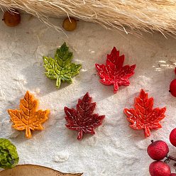 (52) Непрозрачная лаванда Непрозрачные кабошоны из смолы, кленового листа, разноцветные, 18.5x16.5x4.5 мм