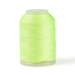 Зелено-Желтый 200м 6-слойный блестящий полиэстеровый шнур для изготовления ювелирных изделий, круглые, зеленый желтый, 0.6 мм, около 218.72 ярдов (200 м) / шт