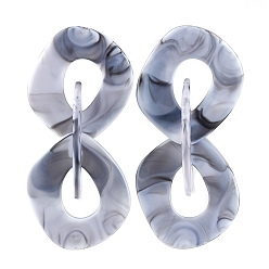 Белый Дым Акриловые болтаться серьги стержня, с 304 выводами из нержавеющей стали и ушными гайками, серый, 97 мм, штифты : 0.6 мм