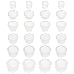 Clair 24pcs 6 styles housse en silicone pour pieds de sac, formes mixtes, clair, 5~9x7~13mm, diamètre intérieur: 5~11 mm, 4 pcs / style