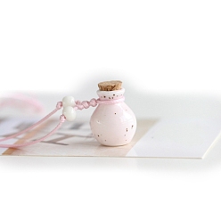 Pink Керамические ожерелья в виде флаконов для духов, круглые, розовые, 17.72~29.53 дюйм (45~75 см)