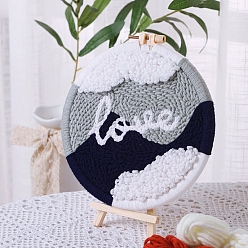 Слово Наборы для вышивки своими руками, включая набивную хлопчатобумажную ткань, нитки и иглы для вышивания, пластиковые пяльцы для вышивания, слово, 200 мм