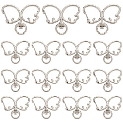 Платина 20 поворотные застежки из сплава шт., бабочка, платина, 33x40x6.5 мм, отверстие : 9x5 мм