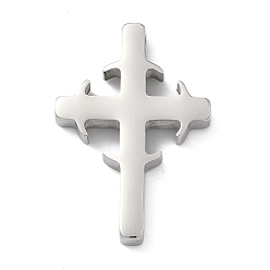 Нержавеющая Сталь Цвет Пасхальные 304 кулоны из нержавеющей стали, русские православные кресты-подвески, цвет нержавеющей стали, 29.5x20.5x4.5 мм, отверстие : 3.5 мм