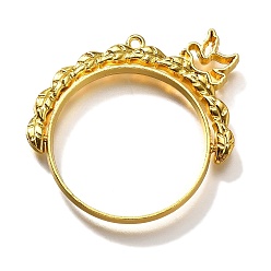 Золотой Подвесные подвески из сплава, для diy уф смолы, эпоксидная смола, без кадмия, без никеля и без свинца, плоские круглые с птицей, золотые, 39x38.5x3.5 мм, отверстие : 1.6 мм