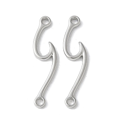 Платина Латунные волнообразные соединительные подвески, без свинца и без кадмия, долговечный, без свинца и без кадмия, платина, 35x9.5x2 мм, отверстие : 2.2 мм