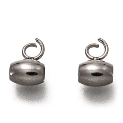 Нержавеющая Сталь Цвет Не тускнеет 304 дужки из нержавеющей стали, петля под залог, овальные, цвет нержавеющей стали, 7x5x4 мм, отверстие : 2 мм