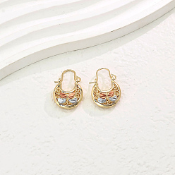 Wing Серьги-кольца из латуни, реальный 18 k позолоченный, крыло, 13x15 мм