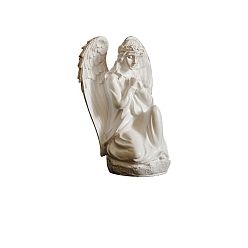 Белый Статуэтка молящегося ангела из смолы, украшение для дома и сада, белые, 110x145 мм