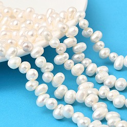 Желтая Старая Ткань  Нити из натурального культивированного пресноводного жемчуга, класс 4а+, рис, Топ пробуренной, старое кружево, 6~7 мм, отверстие : 0.6 мм, около 65 шт / нитка, 14.06'' (35.7 см)