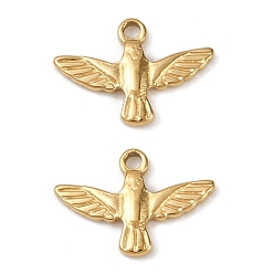 Птица 304 прелести нержавеющей стали, золотые, птица, 8.5x12x1.5 мм, отверстие : 1 мм