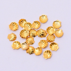 Золотой Сплав кабошонов, принадлежности для наполнения эпоксидной смолой, Для изготовления ювелирных изделий из смолы, без кадмия и без свинца, формы раковины, золотые, 3x3x1 мм