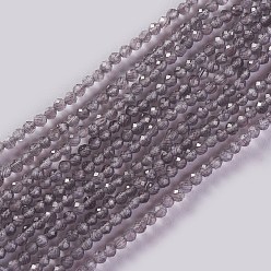 Mixed Color Glass Beads Strands, Faceted, Round, Mixed Color, 2x2mm, Hole: 0.4mm, about 193~197pcs/strand, 14.17 inch~15.51 inch(36~39.4cm)