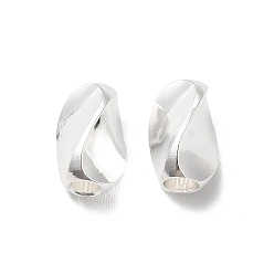 Посеребрённый Латунной шариковой, без свинца и без кадмия, Twist овальные, 925 серебро покрытием, 10x6x6 мм, отверстие : 3 мм