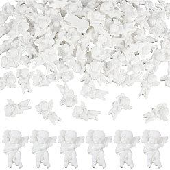 Белый 100 шт. Кабошоны из непрозрачной смолы, ангел, белые, 29x20x7 мм