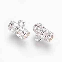 Серебро Поручни из сплава в тибетском стиле, петля под залог, без кадмия и без свинца, бейлы, трубка, серебряные, 11.5x9x6 мм, отверстие : 2 мм