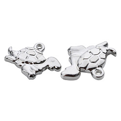 Turtle Подвески из нержавеющей стали, не тускнеющие, цвет нержавеющей стали, черепаха, 12x16 мм, 10 шт / комплект