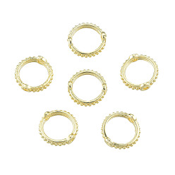 Real 14K Gold Plated Brass Bead Frames, Circle Frames, Ring, Nickel Free, Real 14K Gold Plated, 8.5x8.5x2.5mm, Hole: 0.7mm