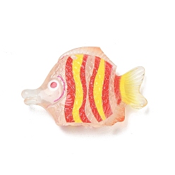Red Transparent Resin Pendants, Fish Charms, Red, 26x39x8.5mm, Hole: 1.5mm