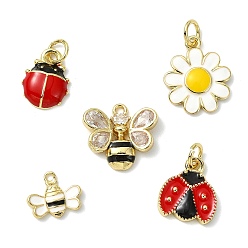 (52) Непрозрачная лаванда 10шт 5 стили латунные эмалевые подвески, разноцветные, 9~15x9~14.5x2~3 мм, отверстие : 1~3.4 мм, 2 шт / стиль