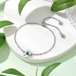 Нержавеющая Сталь Цвет 304 браслеты из тросов из нержавеющей стали, клевер 201 браслеты из нержавеющей стали для женщин, цвет нержавеющей стали, внутренний диаметр: 3-1/8 дюйм (7.9 см)