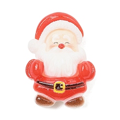 Santa Claus Рождественская серия непрозрачные смоляные кабошоны, с блеском порошок, Дед Мороз, 25.5x18.5x9 мм