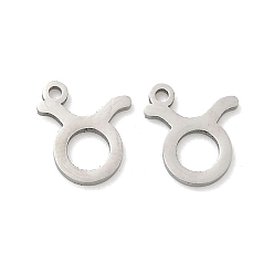 Телец 304 Подвески в виде созвездий из нержавеющей стали, Телец, 10x9x1 мм, отверстие : 1.2 мм