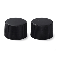 Black PE Plastic Screw Caps, Refillable Bottle Replacement Lid, Round, Black, 2.6x1.7cm