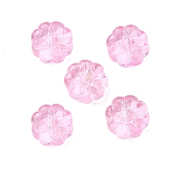 Бледно-Розовый Стеклянные бусины, цветок, розовый жемчуг, 13.5x5.5 мм, отверстие : 1 мм