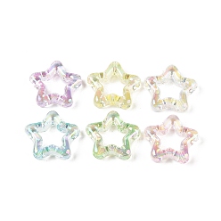 Звезда Уф-покрытие прозрачные акриловые бусины, разноцветные, звезда, 26x27.5x7 мм, отверстие : 2.5 мм