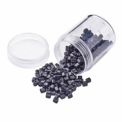 Черный Непрозрачные цвета бисер, круглое отверстие, кубические, чёрные, 3~7x3x3 мм, отверстия: 0.5 мм, около 400 шт / коробка