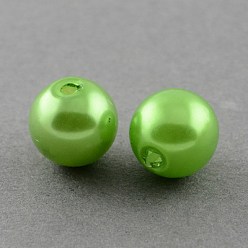 Светло-зеленый Коричневый Имитация жемчуга акриловые, круглые, оливковый, 10 мм, Отверстие : 2 мм , около 1000 шт / 500 г