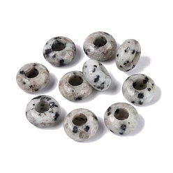 Labradorite Natural Labradorite European Beads, Large Hole Beads, Rondelle, 13~14.5x6.5~8.5mm, Hole: 5.5~6mm
