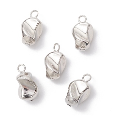 Платина Пластмассовые подвески ccb, самородки, с железной петлей, платина, 22.5x12x13 мм, отверстие : 3.5 мм