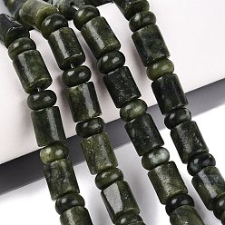 Chinese Jade Natural Chinese Jade Southern Jade Beads Strands, Barrel & Rondelle, 8x10mm, Hole: 0.9~1.2mm, about 50~52pcs/strand, 14.57~15.35 inch(37~39cm), Rondelle: 8x4.5~5mm