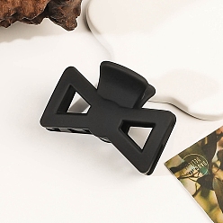 Черный Матовые пластиковые заколки для волос с бантом, большие зажимы для густых и тонких волос, чёрные, 30x45 мм