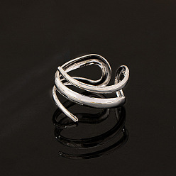 Платина Железные манжеты открытые кольца для женщин, платина, внутренний диаметр: 18 мм