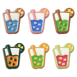 (52) Непрозрачная лаванда 12шт. 6 цвета, акриловые эмалевые бусины, нарисованные вручную, пузырьковый чай, разноцветные, 26x22x9 мм, отверстие : 2.7 мм, 2 шт / цвет