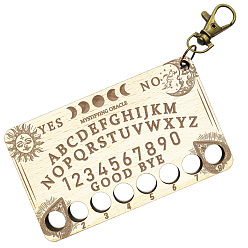 Слово 8-позиционные деревянные лотки для хранения ниток для вышивания, держатель-органайзер для катушек с нитками, вырезанный лазером, с поворотной застежкой, слово, 100x60x3 мм, отверстие : 10 мм