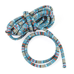 Светло-Голубой 5М нейлоновые плетеные круглые шнуры в этническом стиле, Небесно-голубой, 5~6 мм