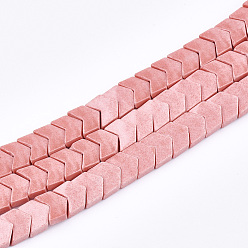 Светло-Коралловый Природный агат бисер нитей, окрашенные, V shape / chevron, свет коралловый, 7.5~8x8x2.5 мм, отверстие : 1 мм, около 74~76 шт / нитка, 15.3 дюйм