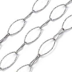 Нержавеющая Сталь Цвет 304 цепи овальные из нержавеющей стали, несварные, с катушкой, цвет нержавеющей стали, 21.5x10.5x1 мм