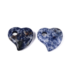 (306FM) Жонкиль матовый с лаймовой подкладкой Натуральные синие пятна яшмы подвески, сердце прелести, 30~30.5x29~30x8~8.5 мм, отверстие : 6~6.5 мм
