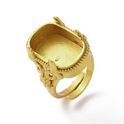 Золотой Настройки латунные кольца, долговечный, стойки покрытие, золотые, внутренний диаметр: 16.5~17.5 мм