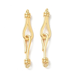 Настоящее золото 18K Латуни крюка и S-крючок застежки, без никеля , реальный 18 k позолоченный, 32 мм, отверстие : 1.2 мм