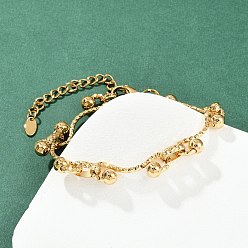 Настоящее золото 18K 304 женские браслеты-цепочки со звеньями из нержавеющей стали, вакуумное покрытие pvd, реальный 18 k позолоченный, 7-3/8 дюйм (18.7 см)