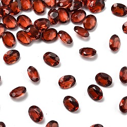 Гранат Граненые кабошоны из натурального граната, назад назад, овальной формы, 4x3x2 мм